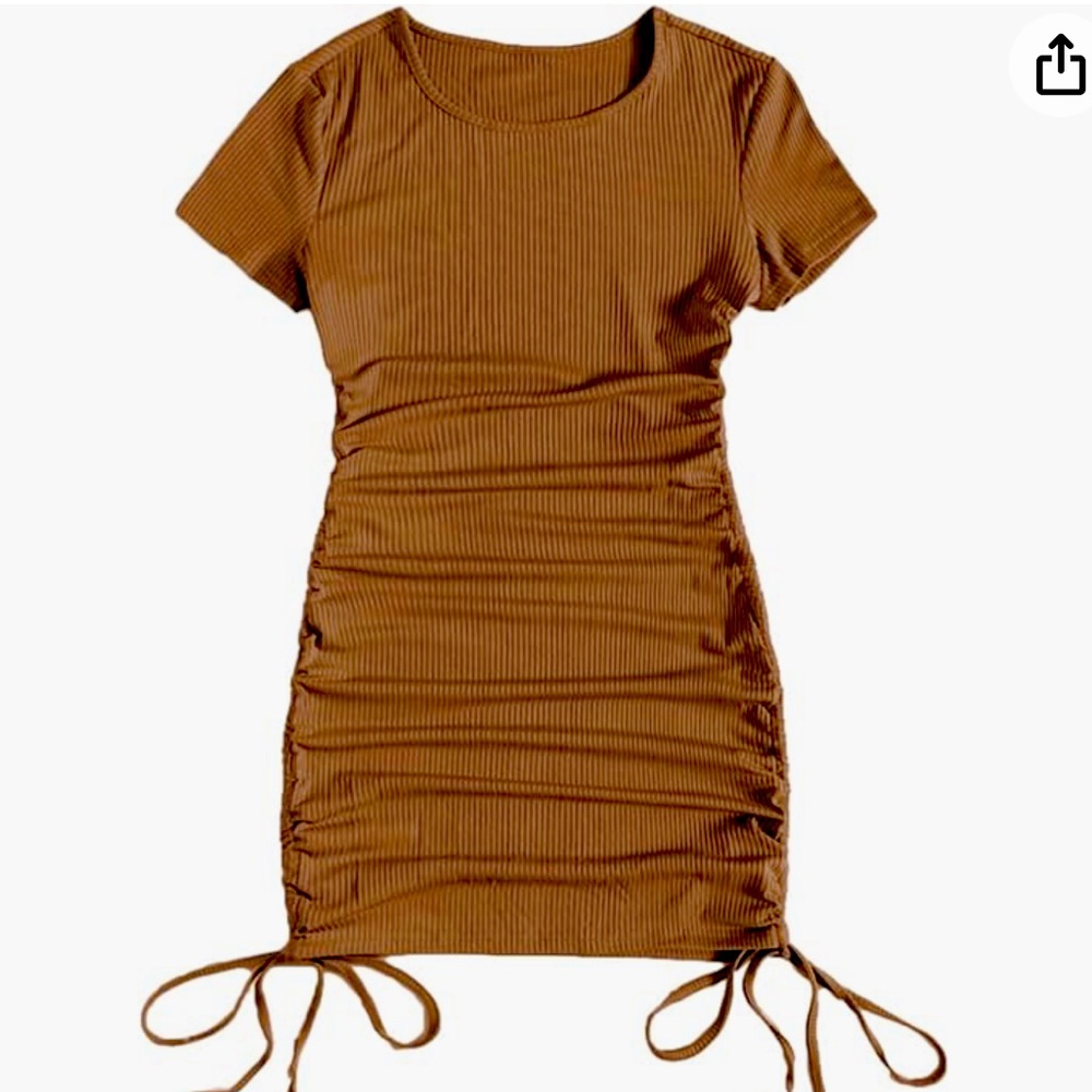 BodyCon Brown Ruched Dress
